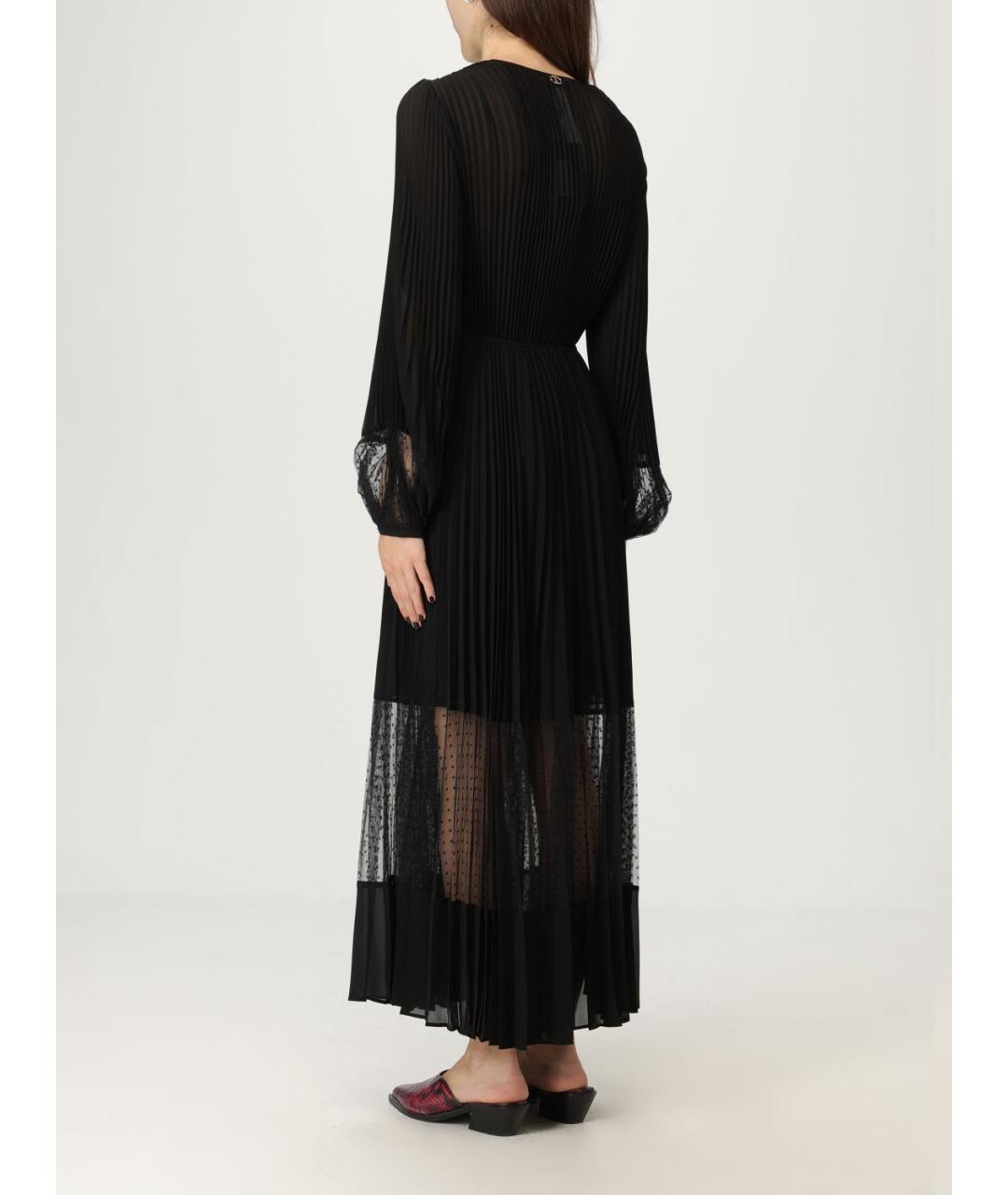 TWIN-SET Черное полиэстеровое платье, фото 2