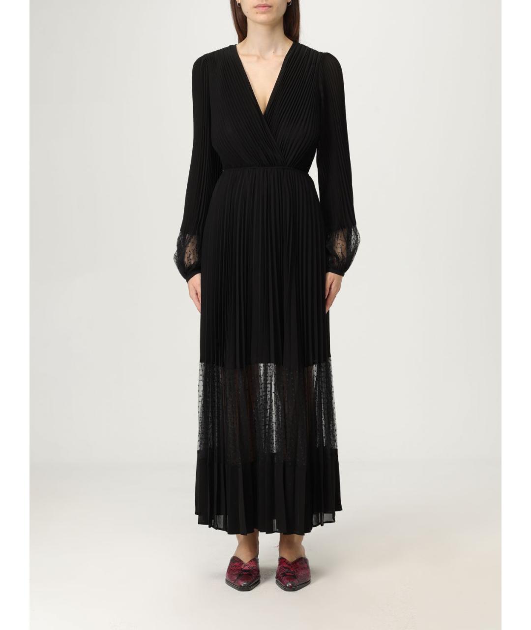 TWIN-SET Черное полиэстеровое платье, фото 4