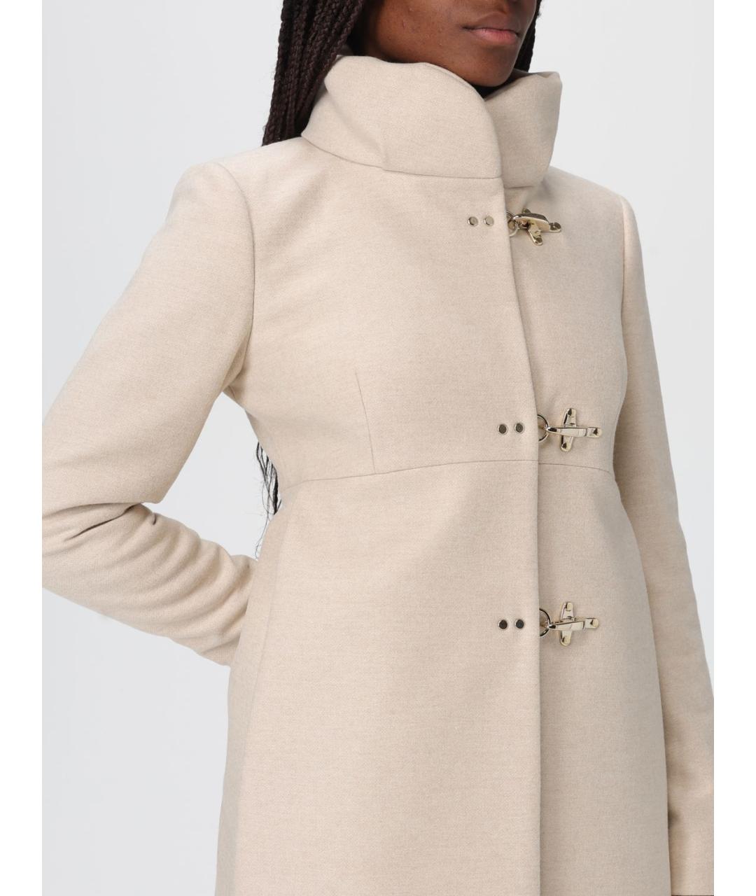 FAY Бежевое шерстяное пальто, фото 5