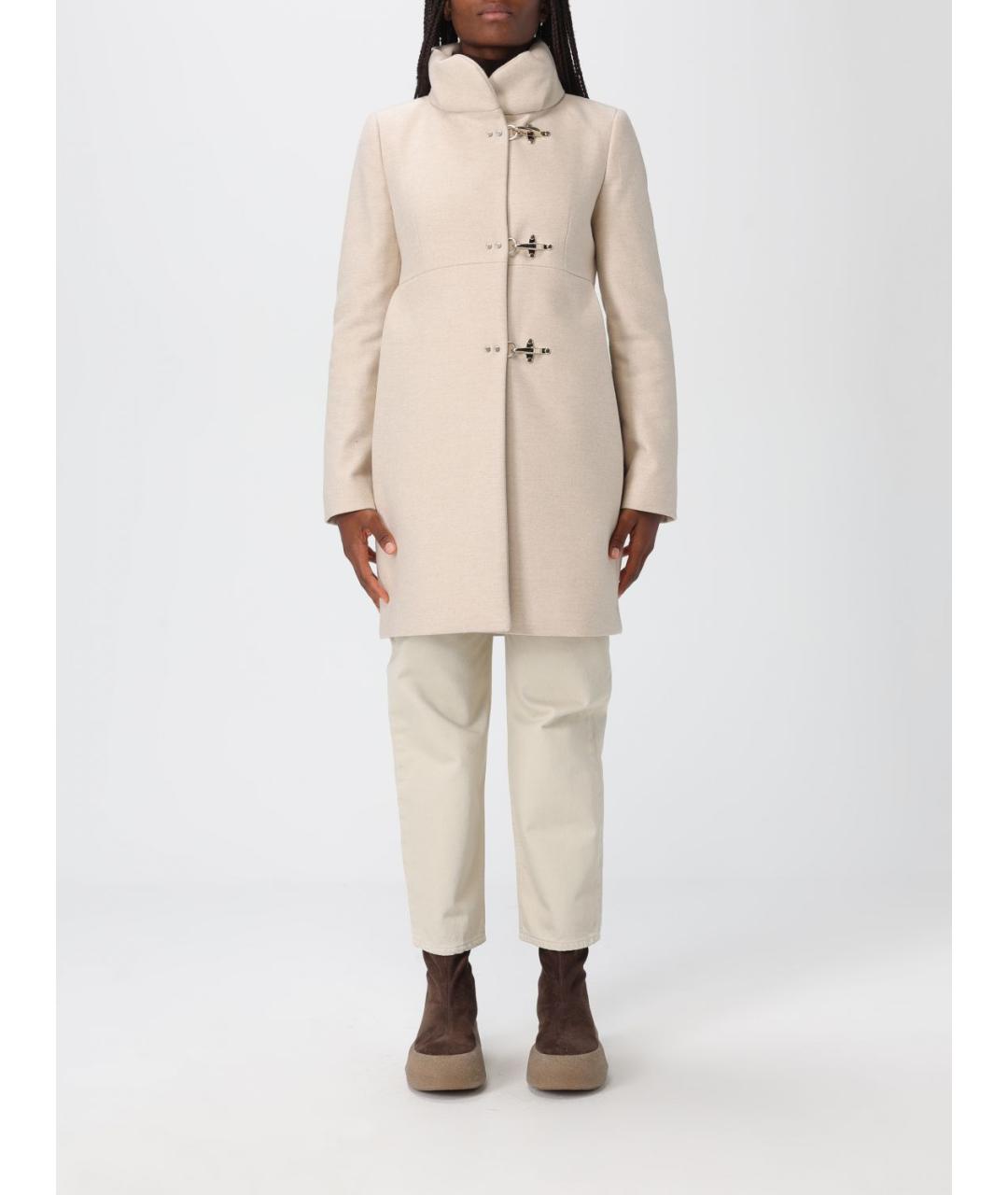 FAY Бежевое шерстяное пальто, фото 2