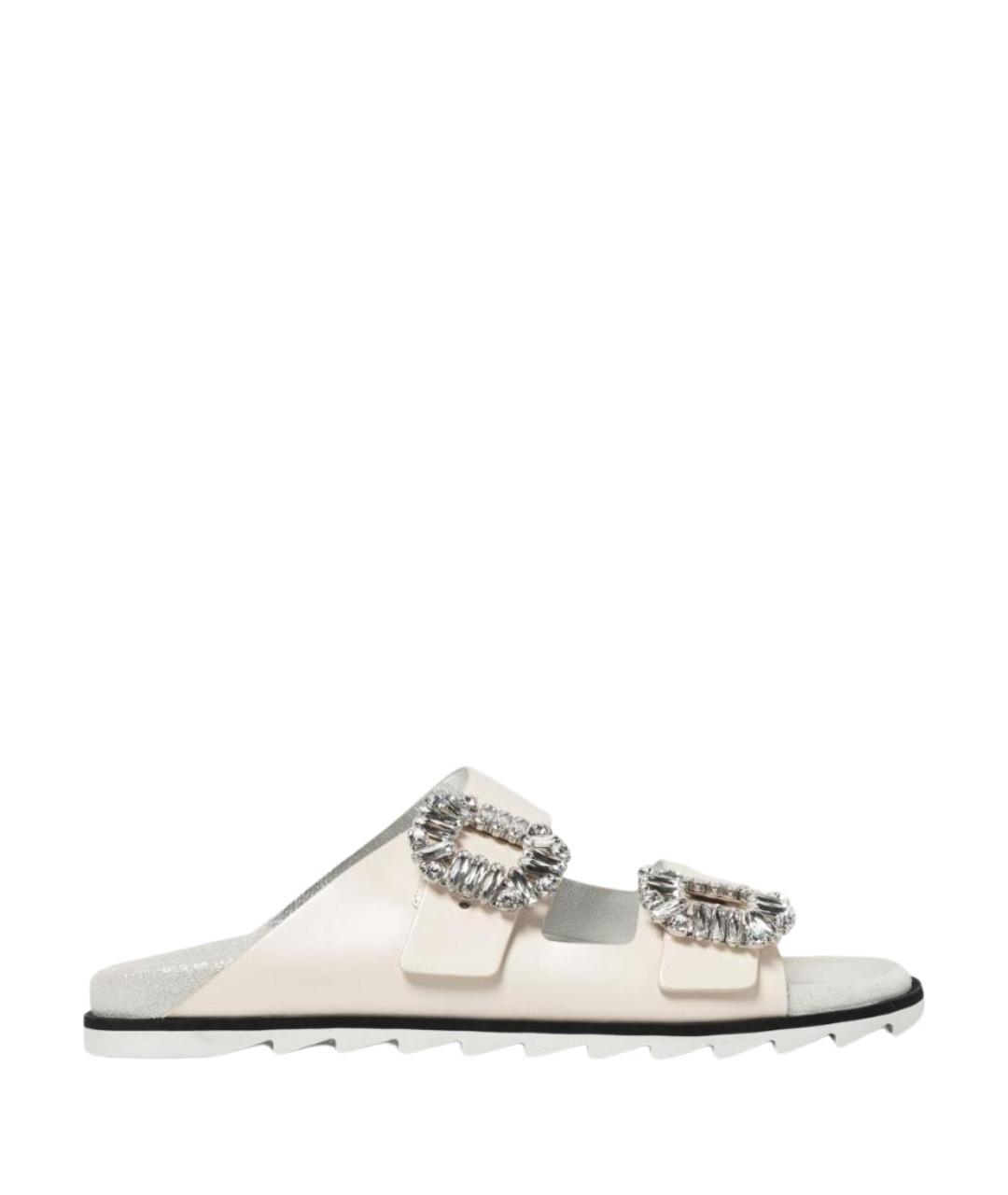 ROGER VIVIER Бежевые кожаные сандалии, фото 1