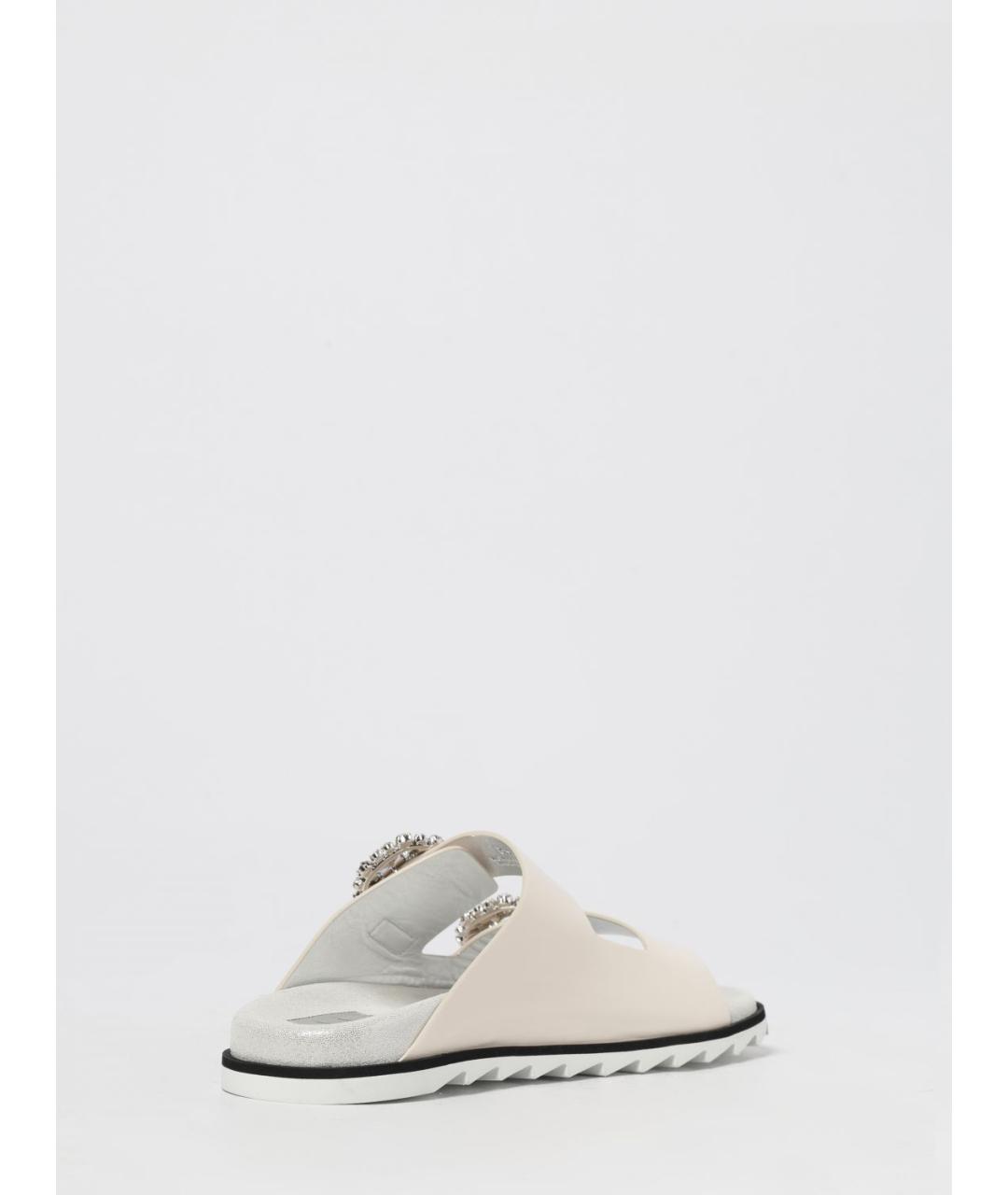 ROGER VIVIER Бежевые кожаные сандалии, фото 3