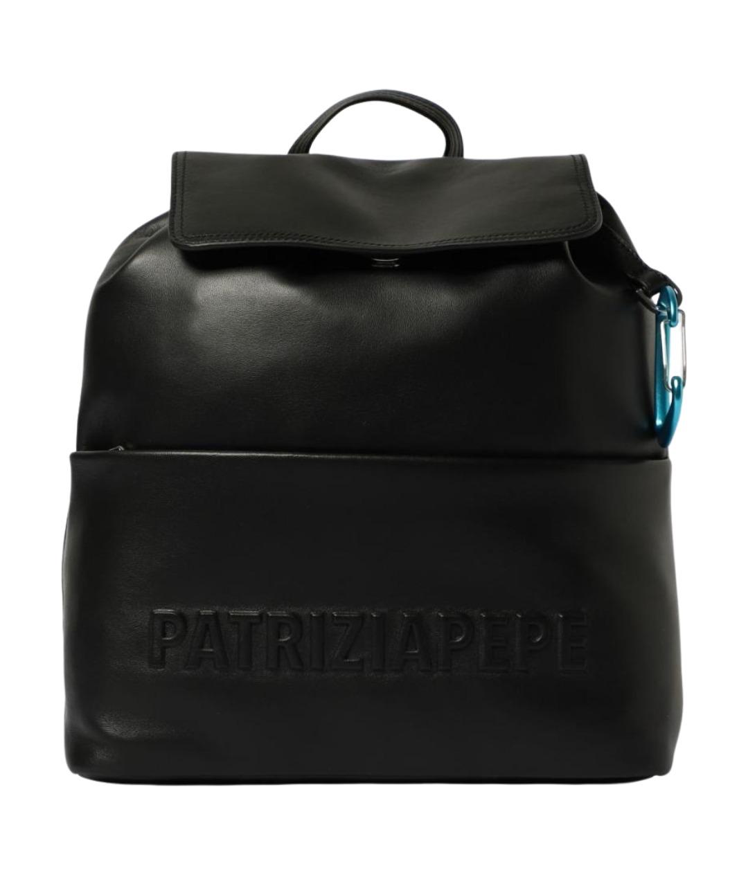 PATRIZIA PEPE Черный кожаный рюкзак, фото 1