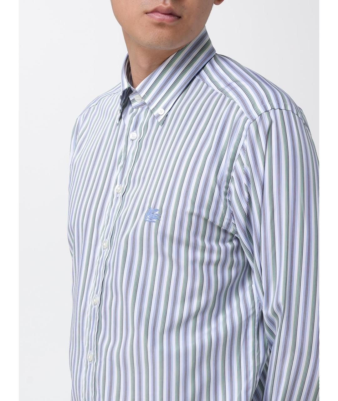 ETRO Голубая льняная кэжуал рубашка, фото 5