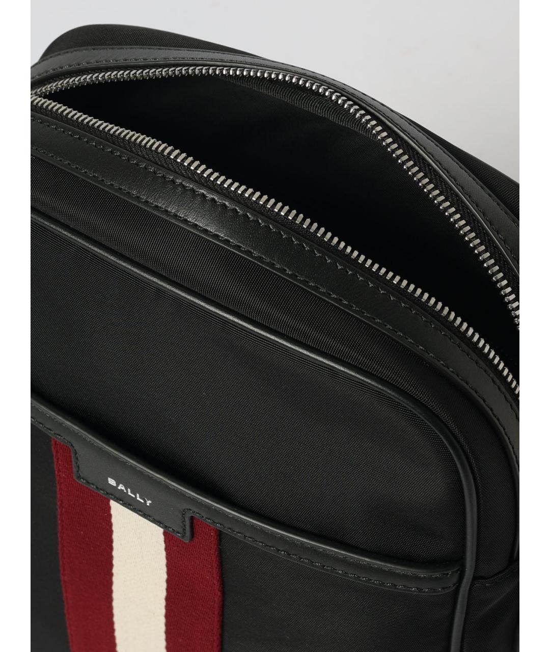 BALLY Черная синтетическая сумка на плечо, фото 4