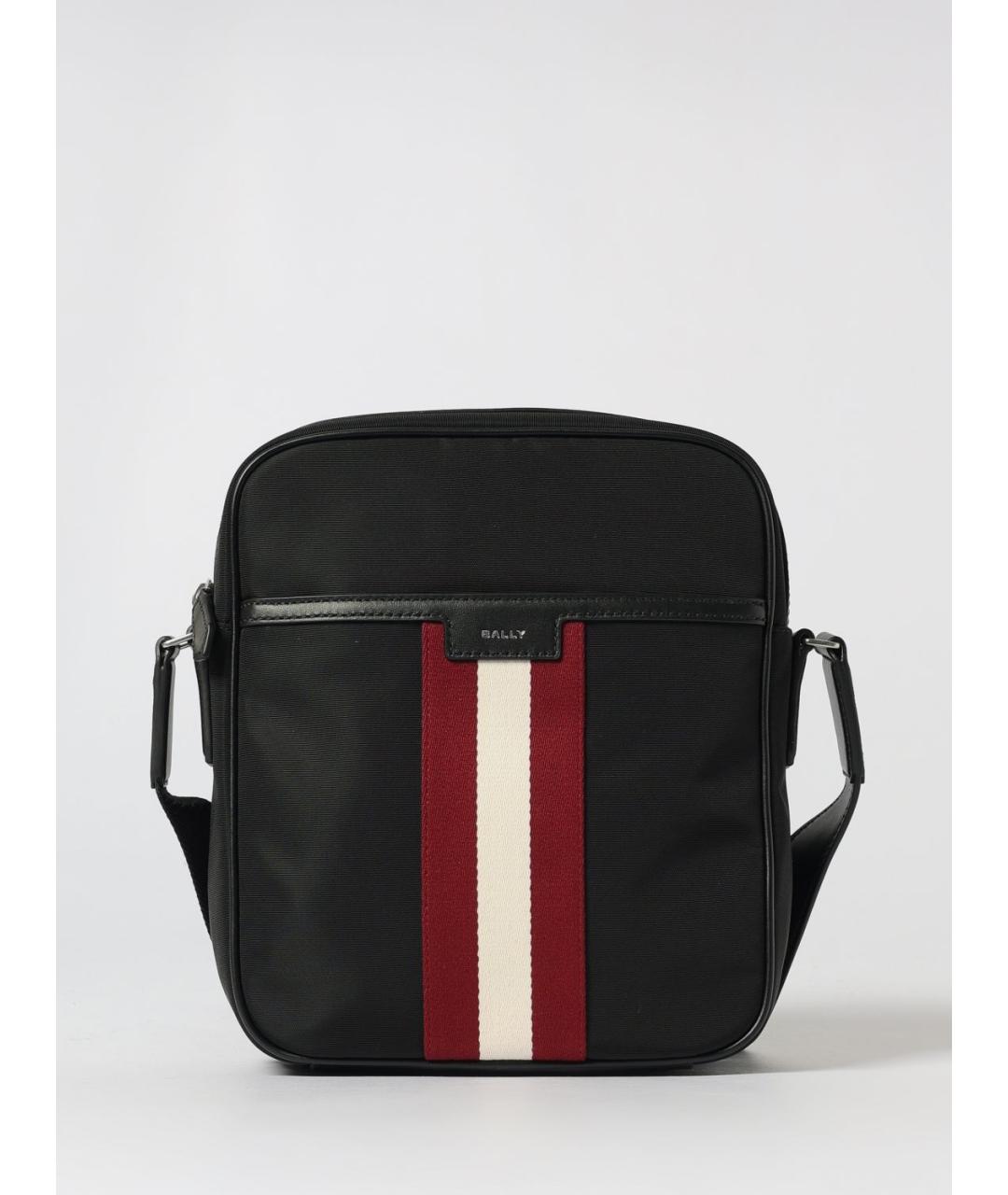 BALLY Черная синтетическая сумка на плечо, фото 5