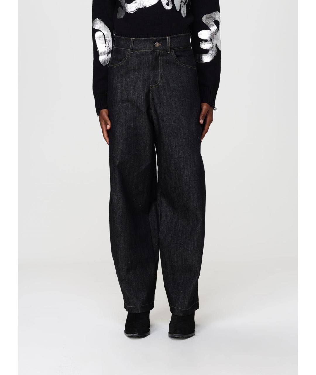 DISCLAIMER Черные хлопковые прямые джинсы, фото 4
