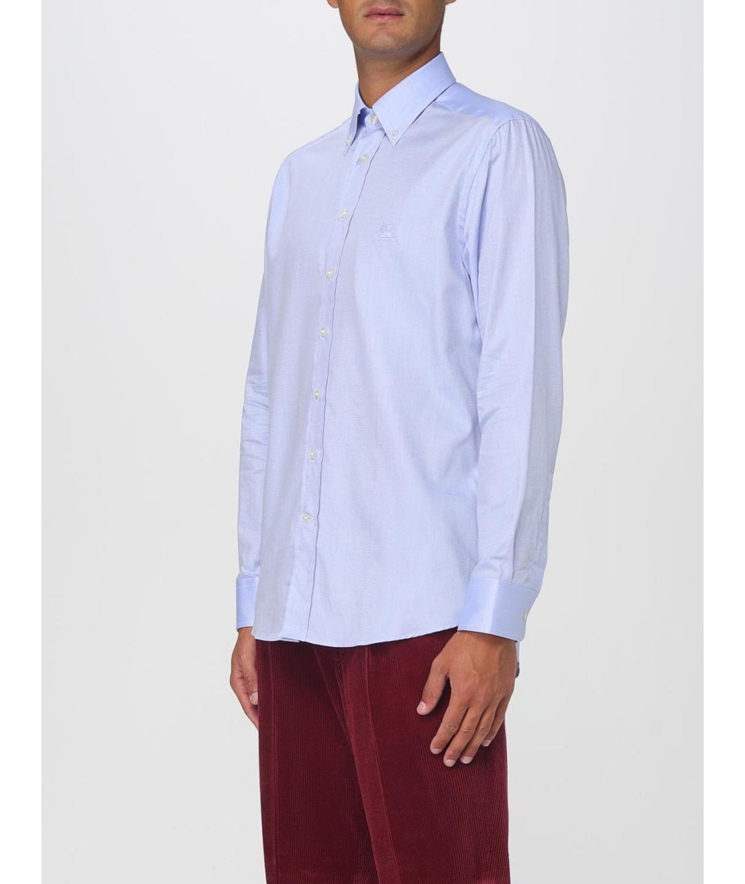ETRO Голубая хлопковая кэжуал рубашка, фото 4
