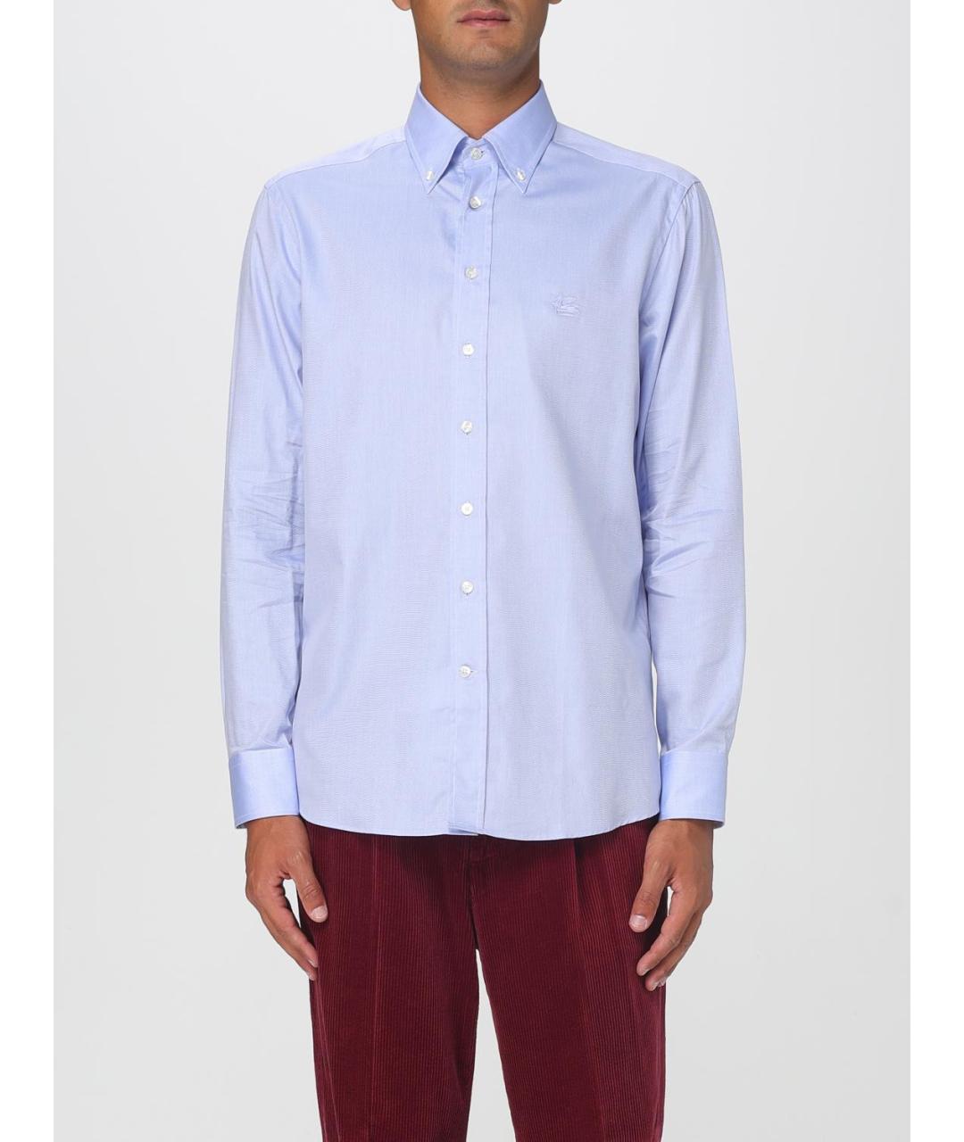 ETRO Голубая хлопковая кэжуал рубашка, фото 6