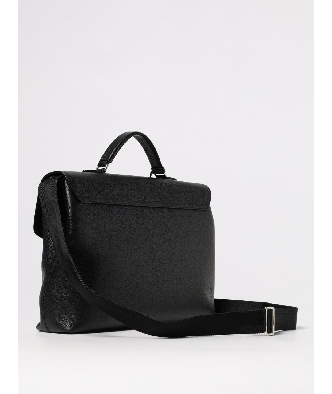 BALLY Черный кожаный портфель, фото 2