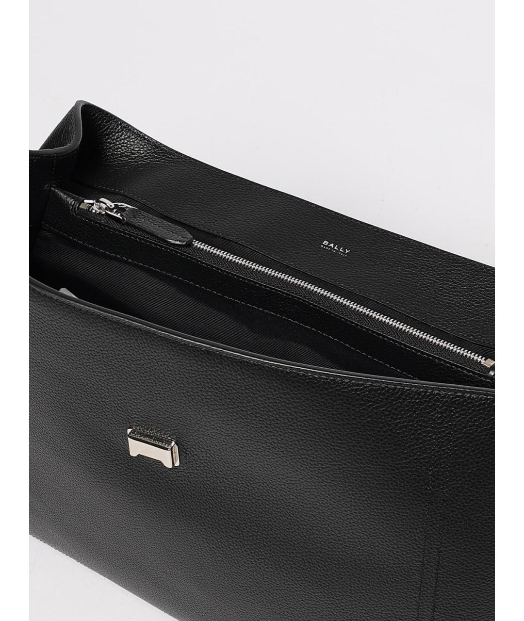 BALLY Черный кожаный портфель, фото 4
