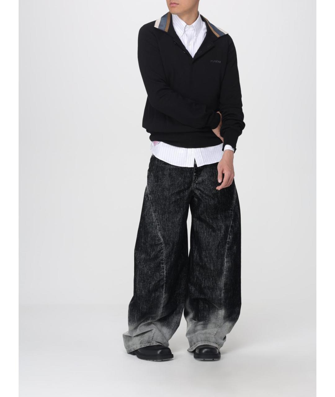 MARNI Черные хлопковые прямые джинсы, фото 2