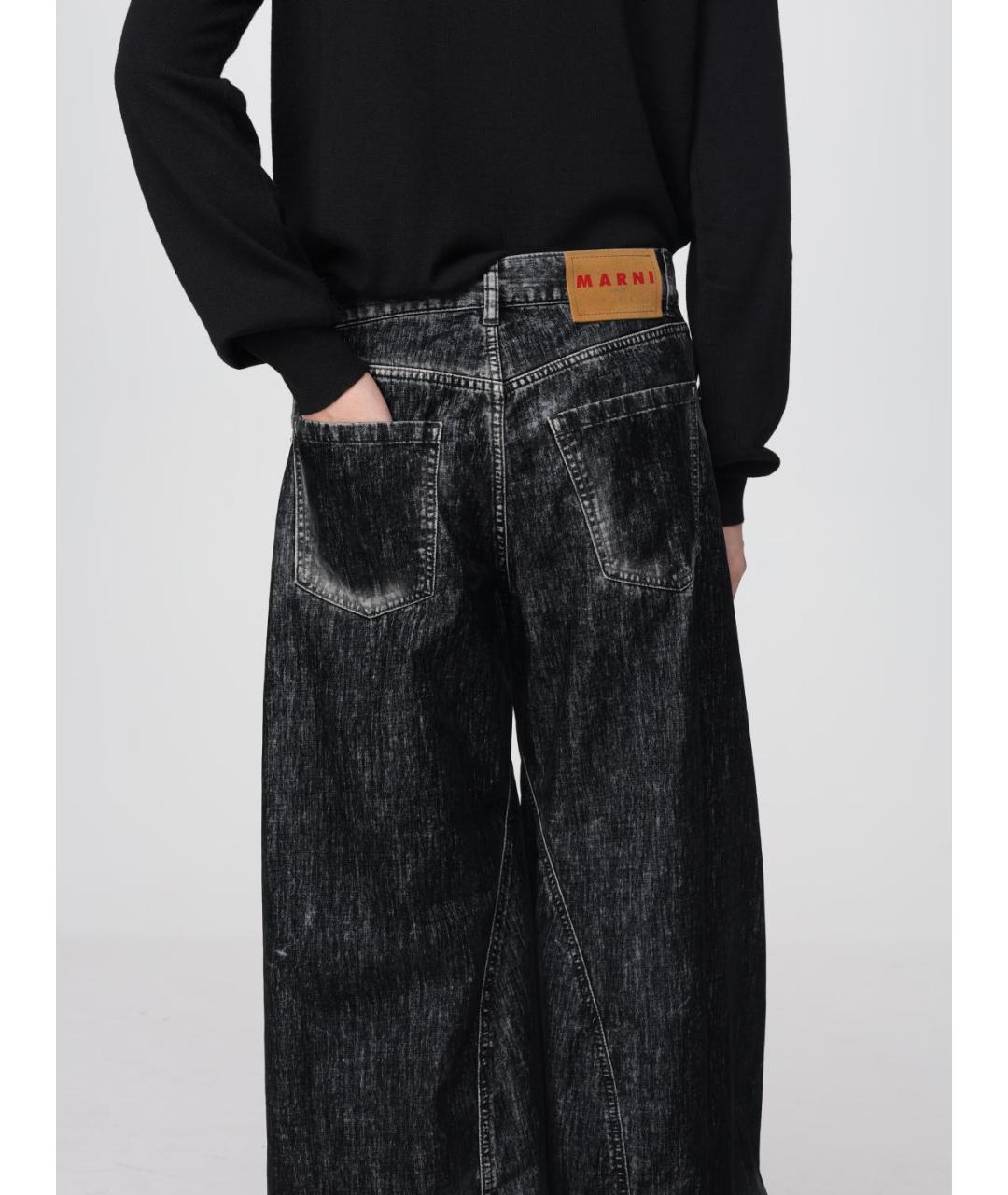 MARNI Черные хлопковые прямые джинсы, фото 5