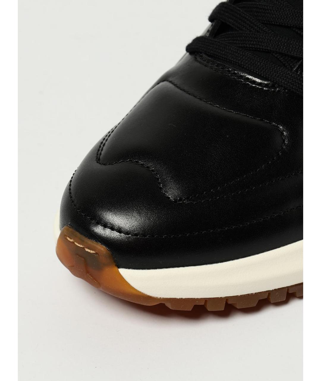 BALLY Черные кожаные низкие кроссовки / кеды, фото 4