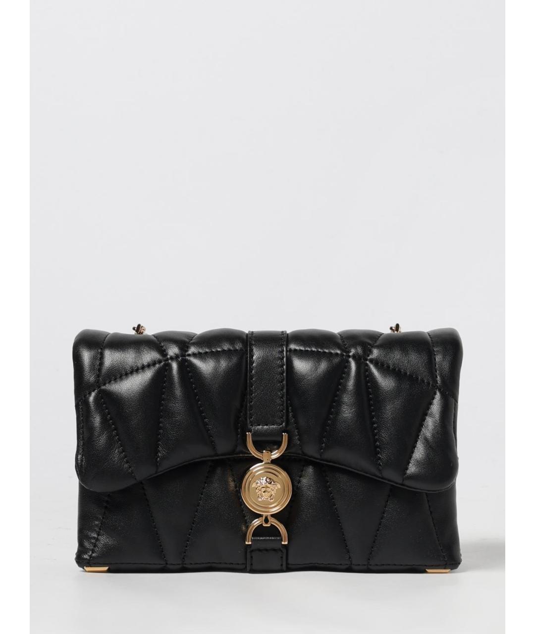 VERSACE Черная кожаная сумка через плечо, фото 6