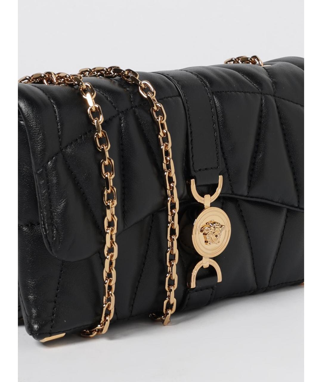 VERSACE Черная кожаная сумка через плечо, фото 4
