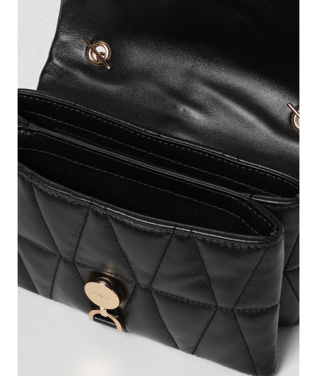 VERSACE Черная кожаная сумка через плечо, фото 5