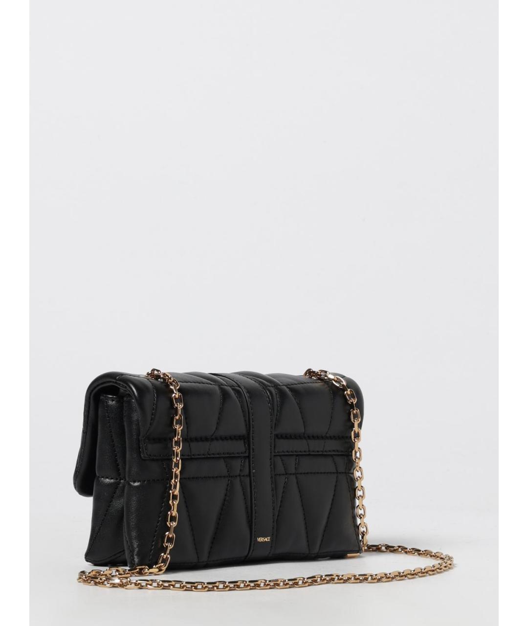 VERSACE Черная кожаная сумка через плечо, фото 3