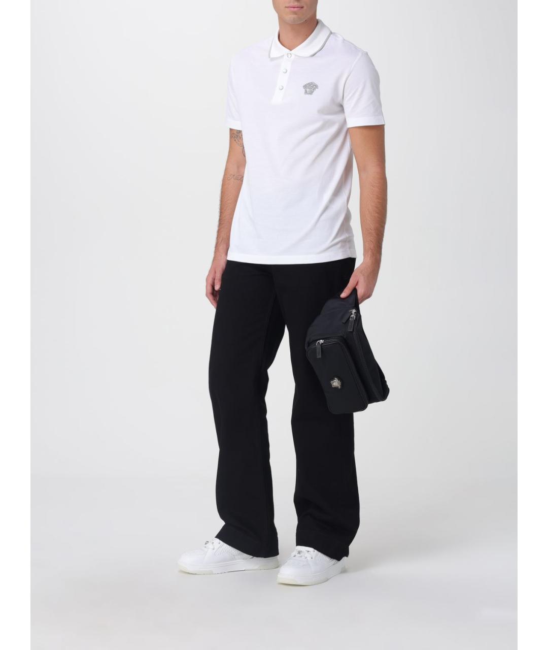 VERSACE Черная синтетическая поясная сумка, фото 2