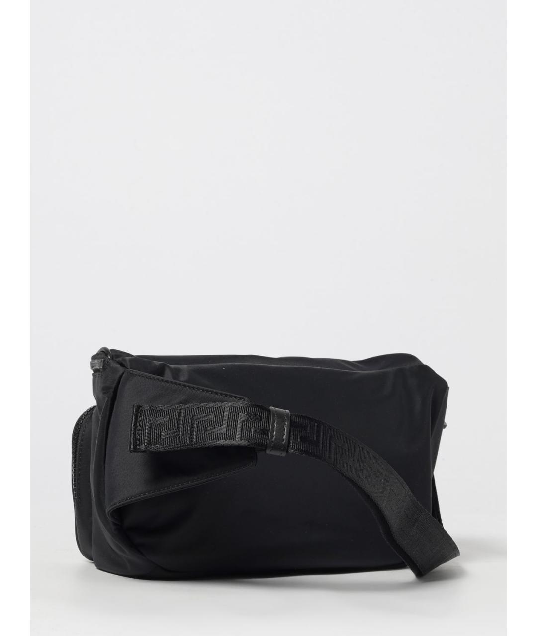 VERSACE Черная синтетическая поясная сумка, фото 3
