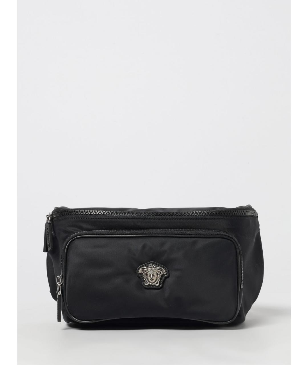 VERSACE Черная синтетическая поясная сумка, фото 6