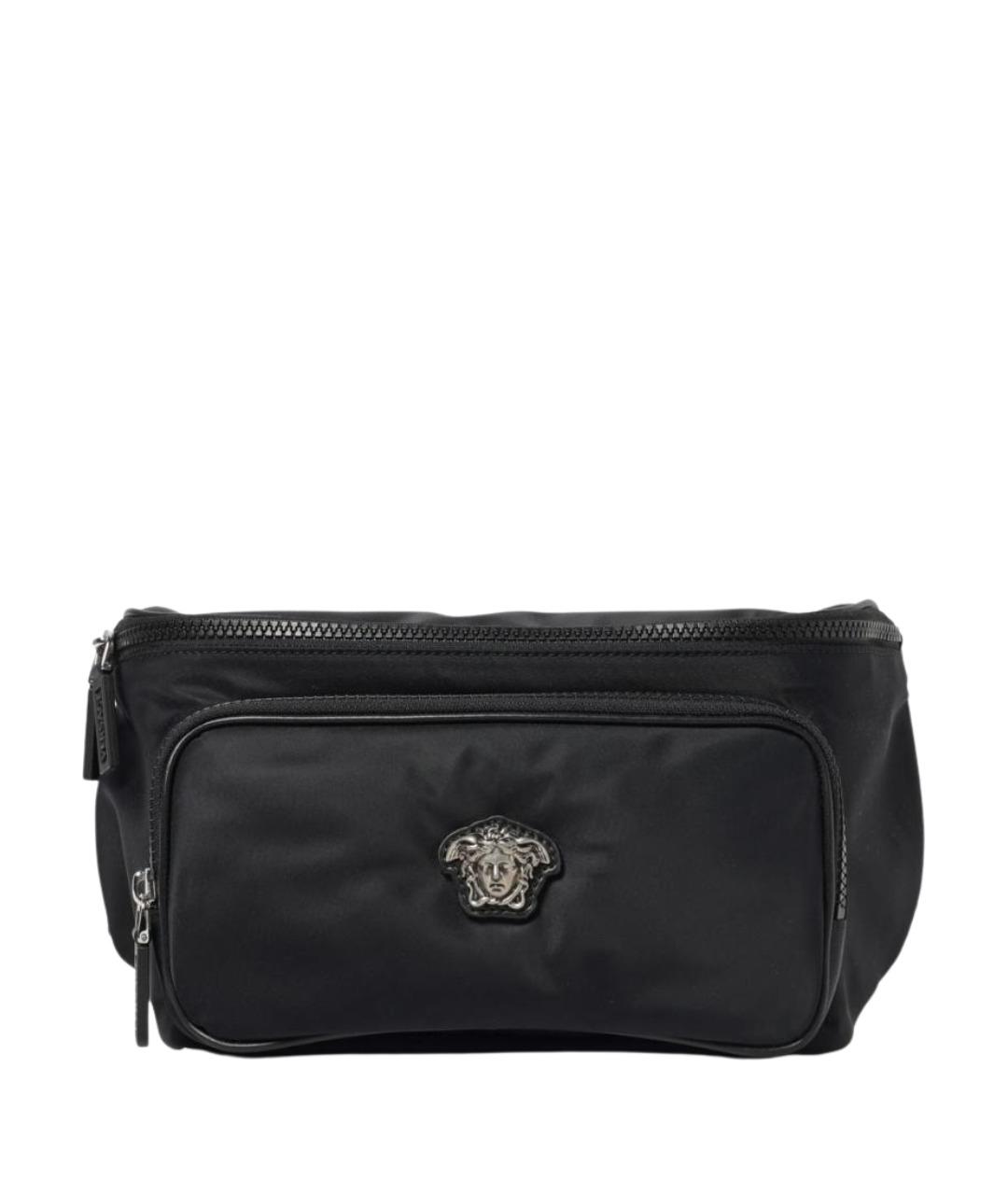 VERSACE Черная синтетическая поясная сумка, фото 1