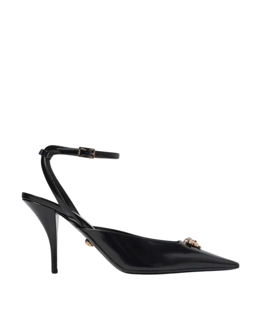 VERSACE Черные кожаные туфли, фото 1