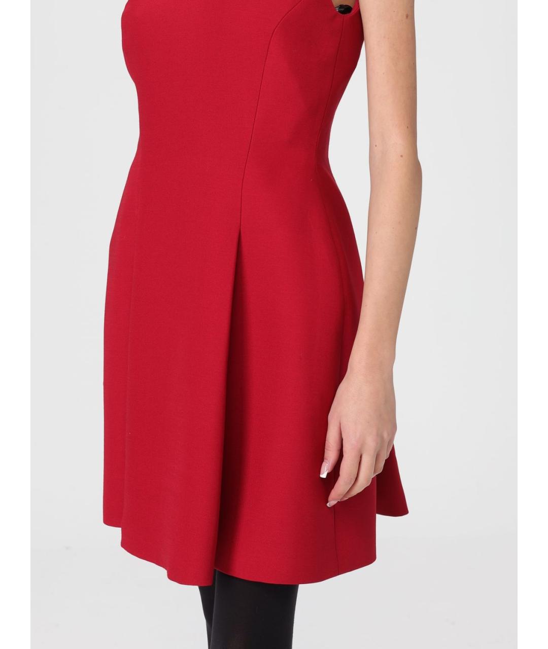 VERSACE Красное шерстяное коктейльное платье, фото 6