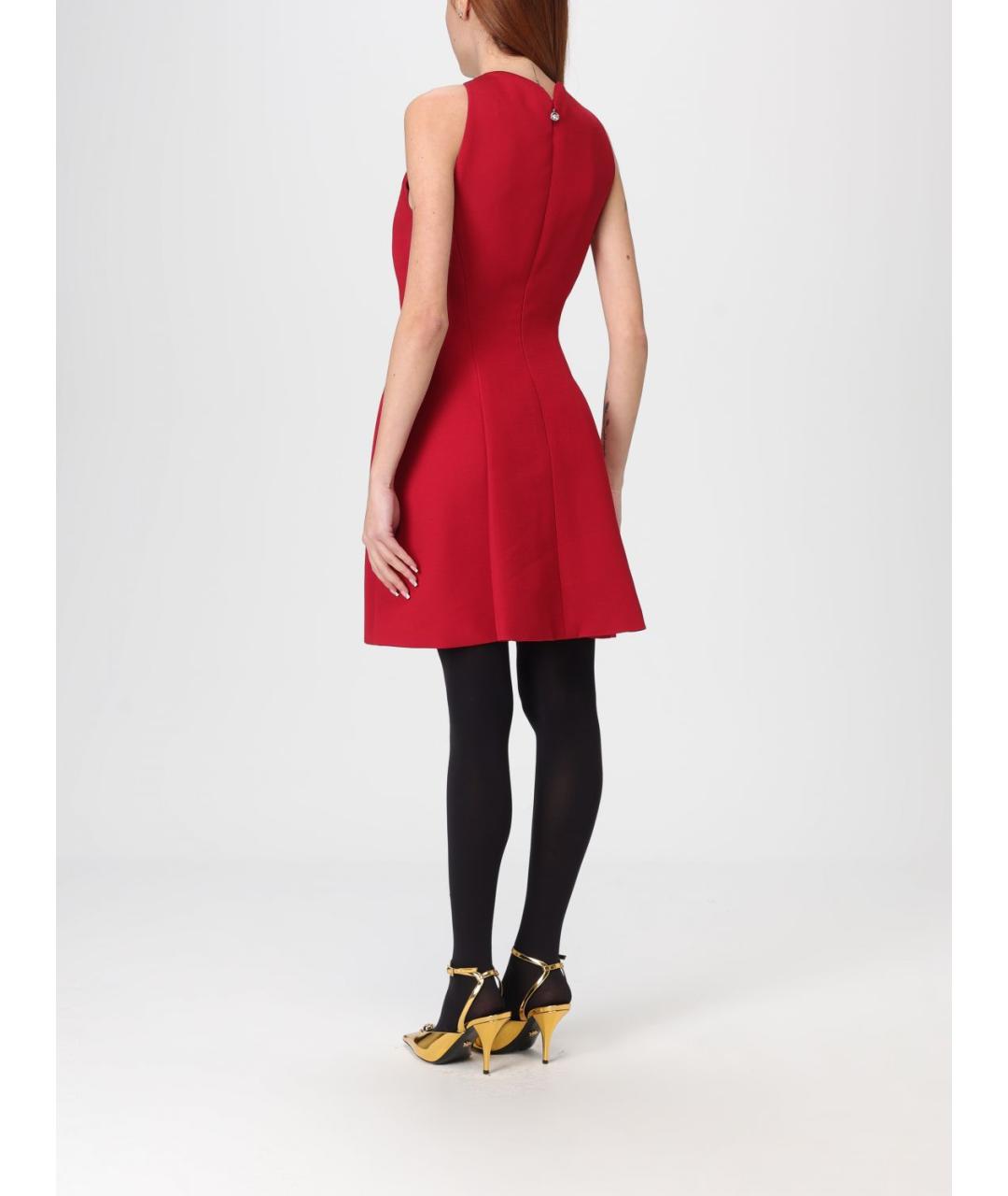 VERSACE Красное шерстяное коктейльное платье, фото 4