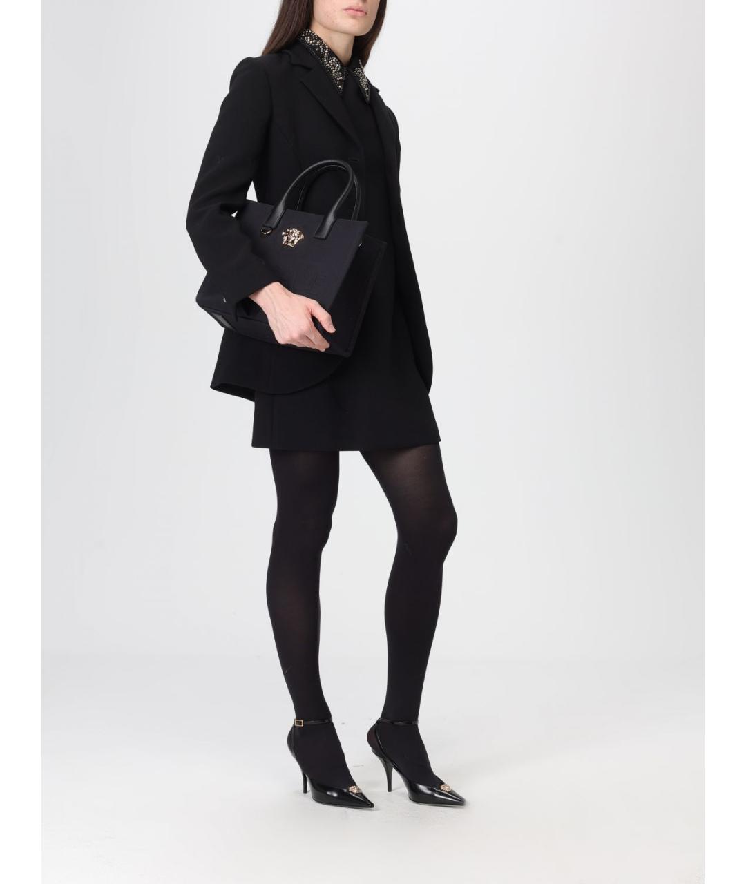 VERSACE Черная хлопковая сумка тоут, фото 2