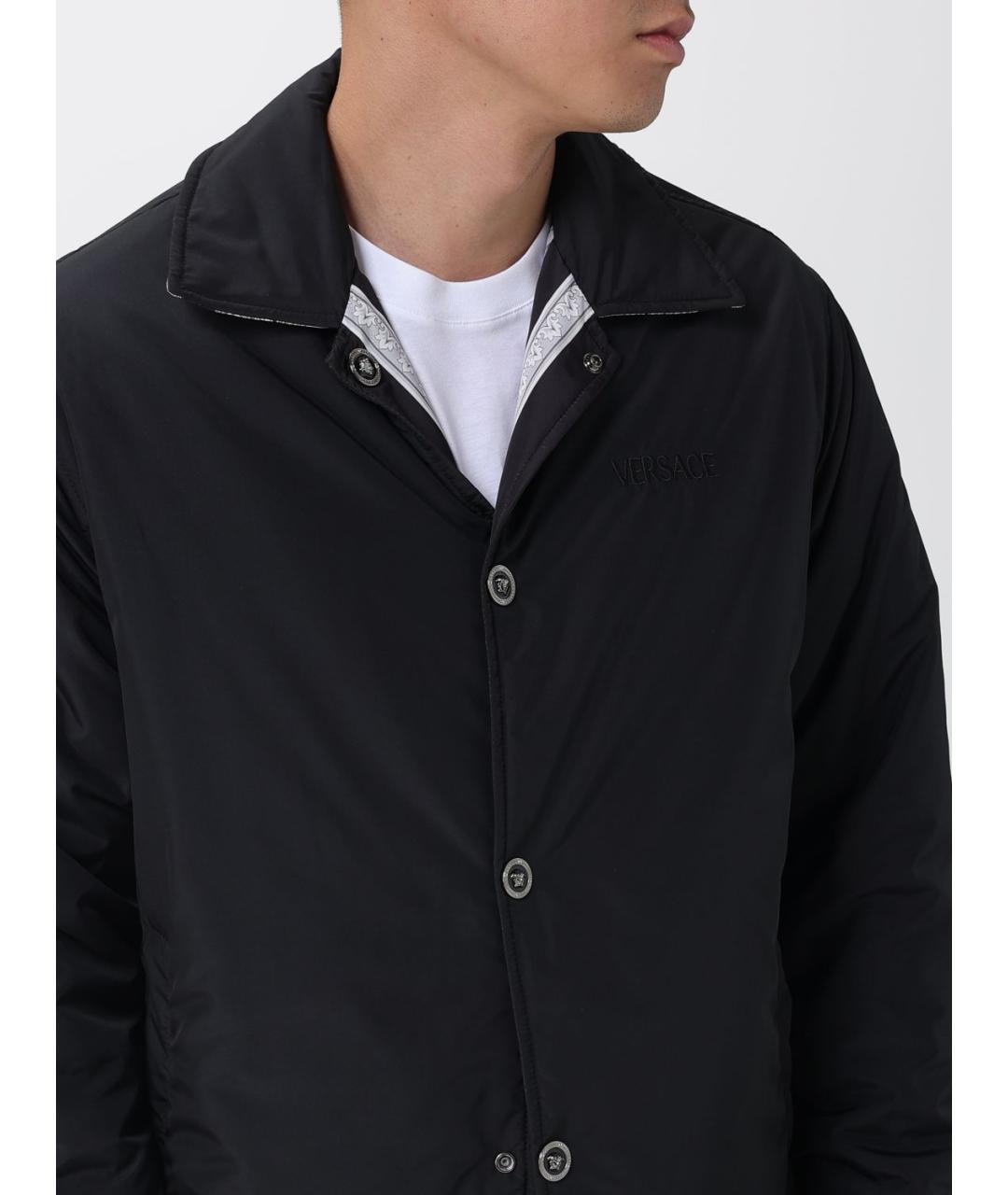VERSACE Черная синтетическая куртка, фото 5