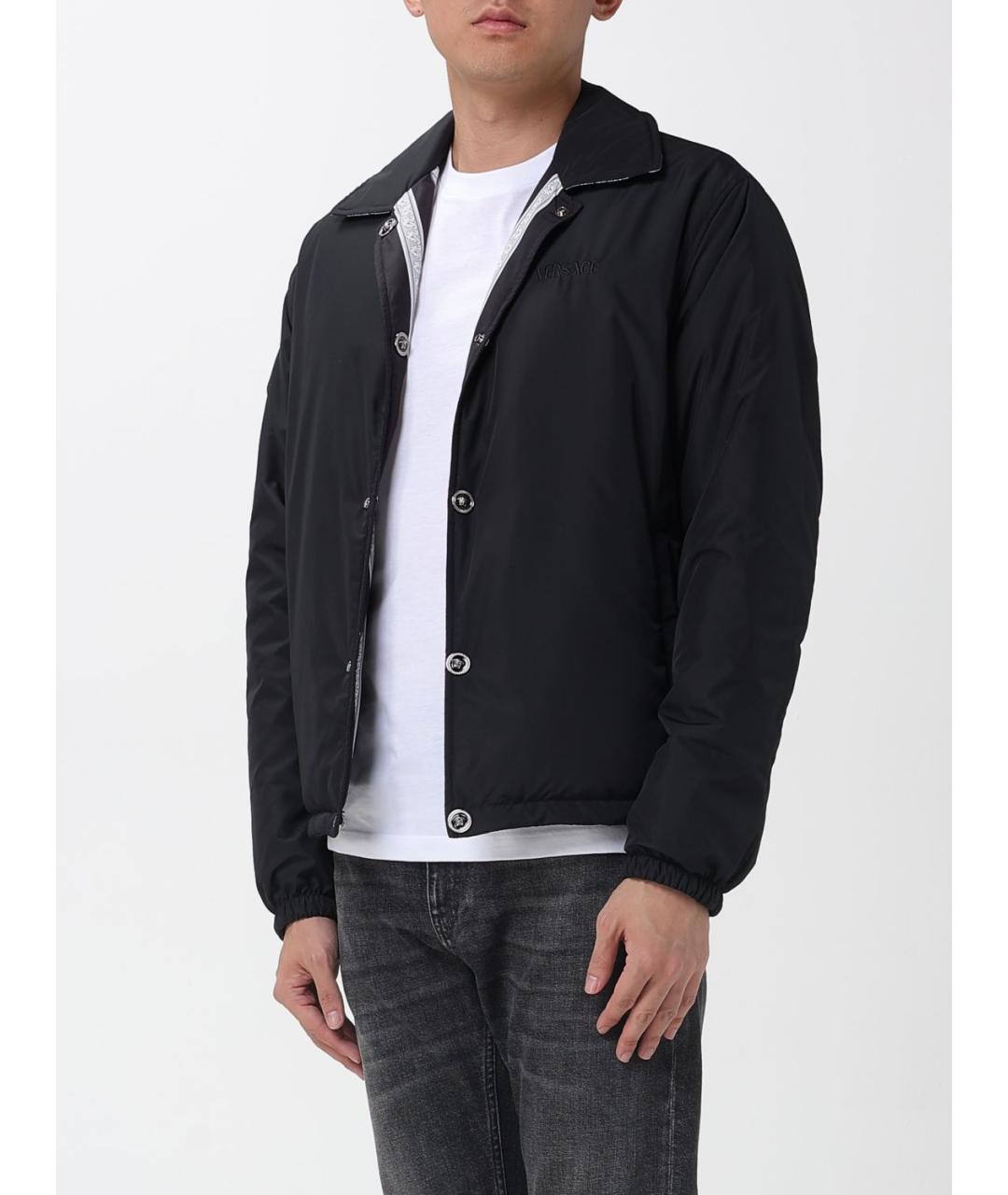 VERSACE Черная синтетическая куртка, фото 4