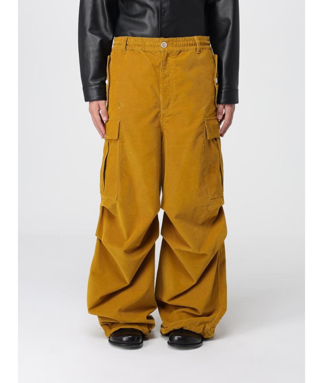MARNI Желтые хлопковые повседневные брюки, фото 6