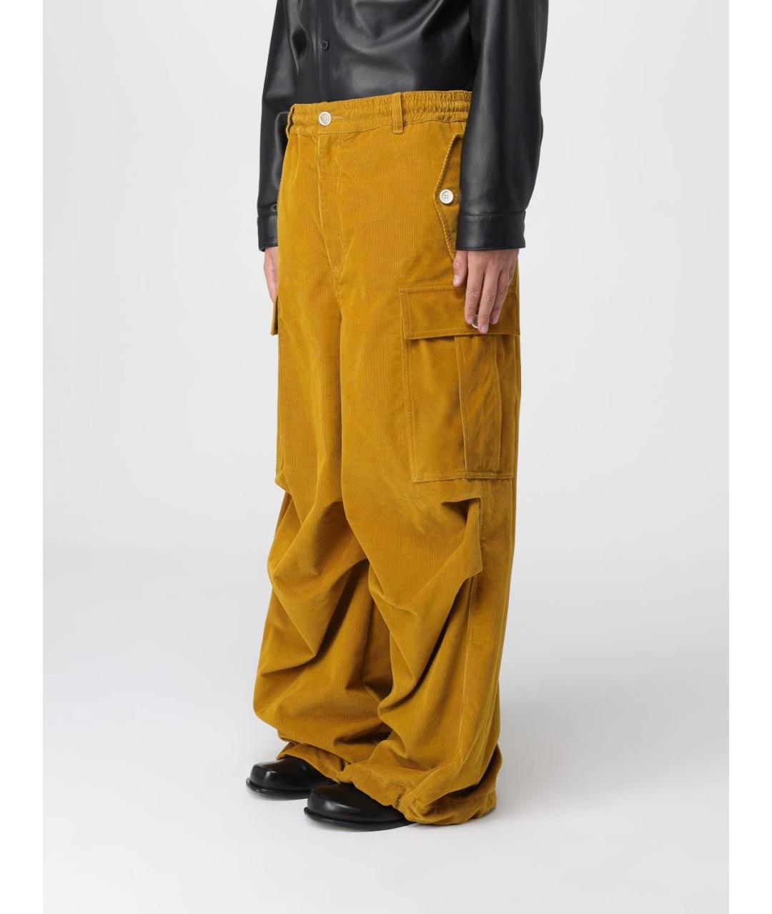 MARNI Желтые хлопковые повседневные брюки, фото 4
