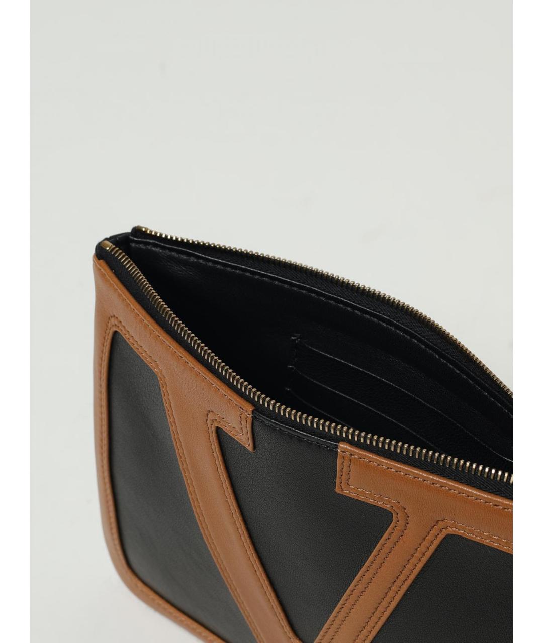 VALENTINO Черная кожаная папка для документов, фото 5