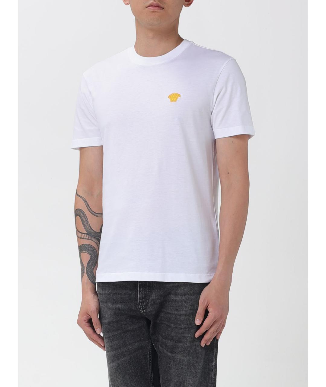 VERSACE Белая хлопковая футболка, фото 4