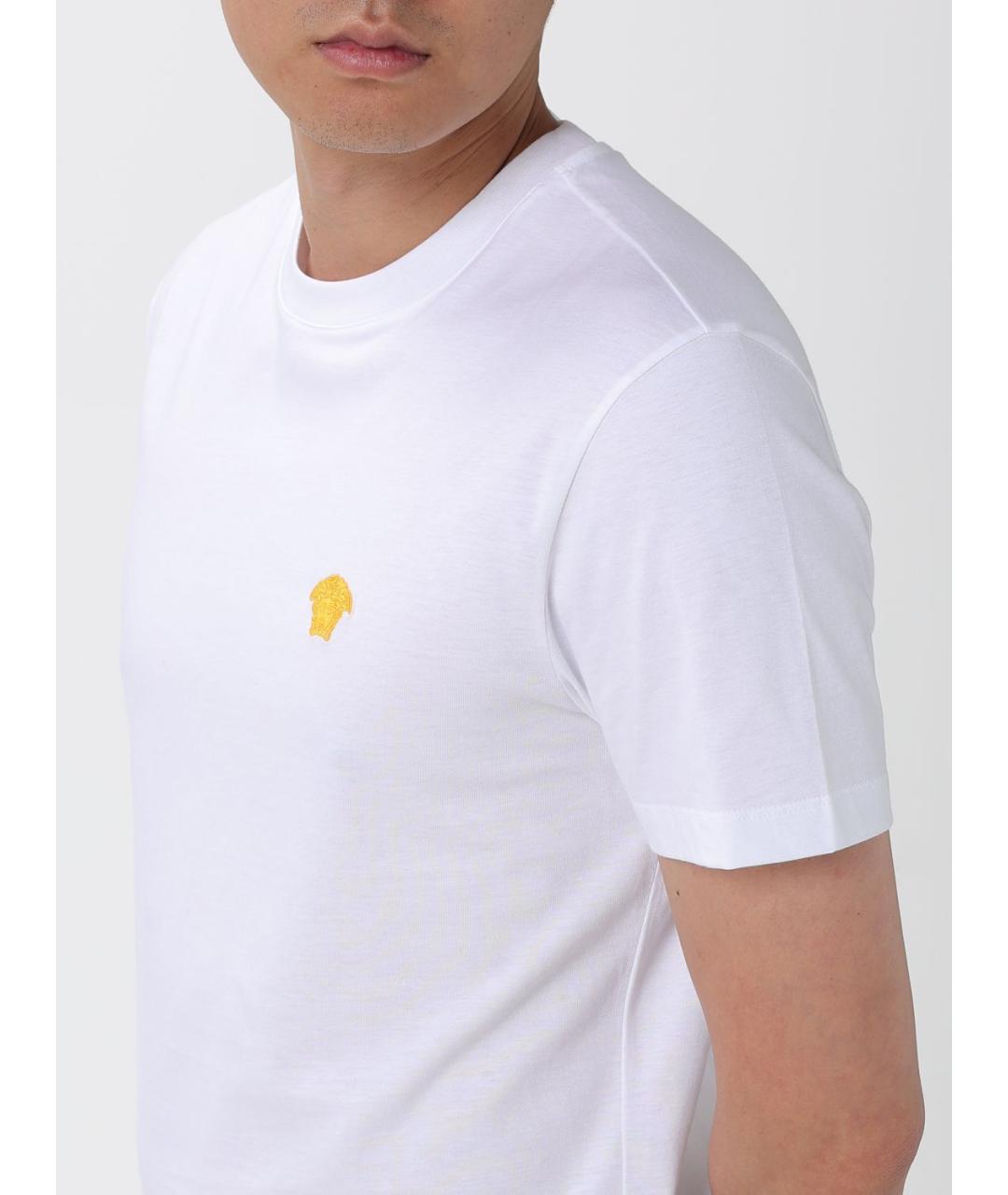 VERSACE Белая хлопковая футболка, фото 5