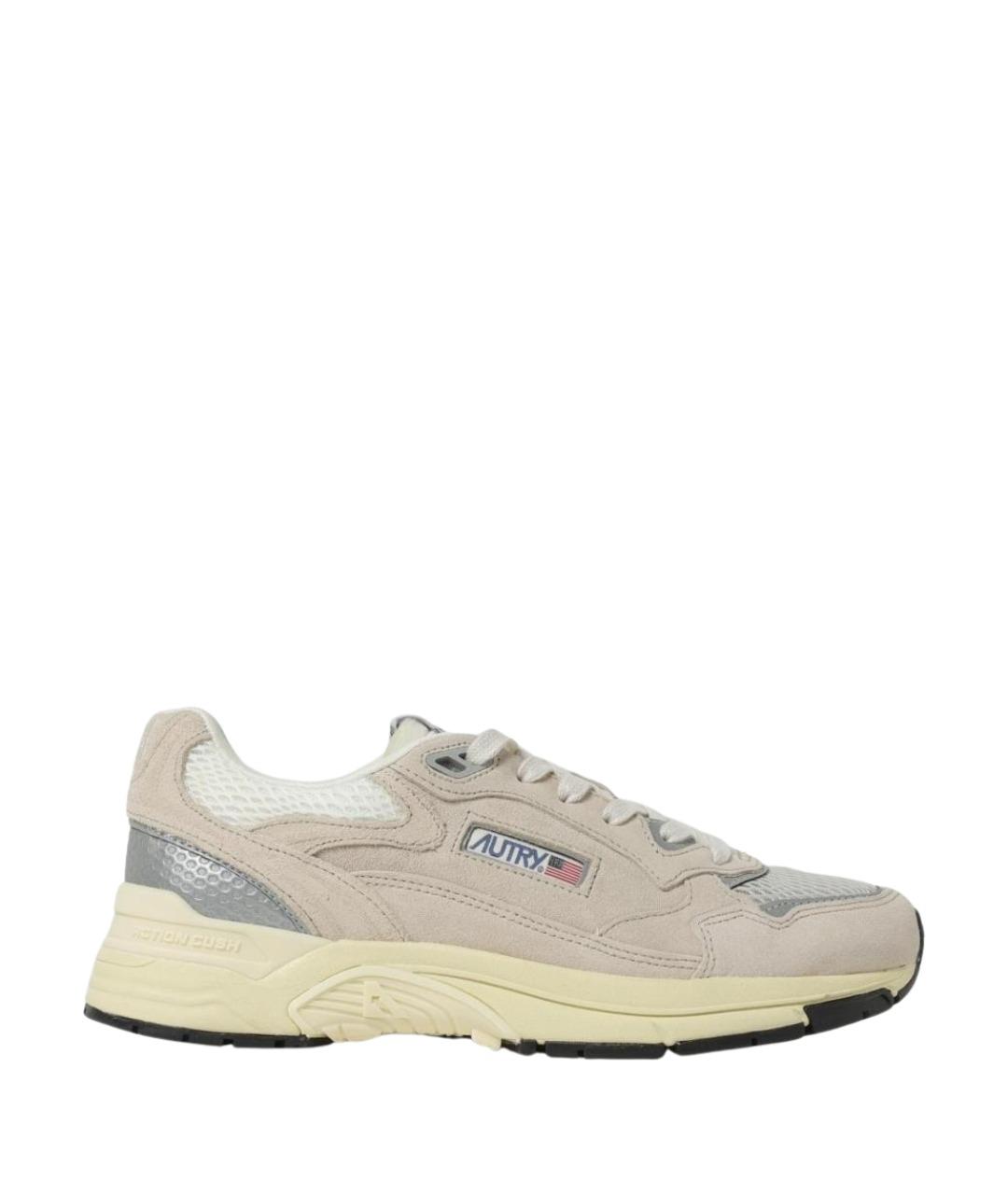 AUTRY Бежевые кожаные кроссовки, фото 1