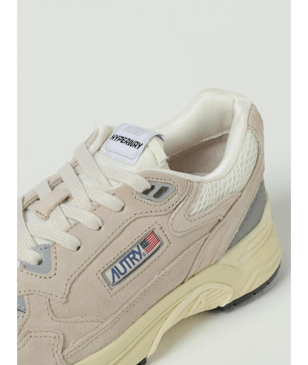 AUTRY Бежевые кожаные кроссовки, фото 4