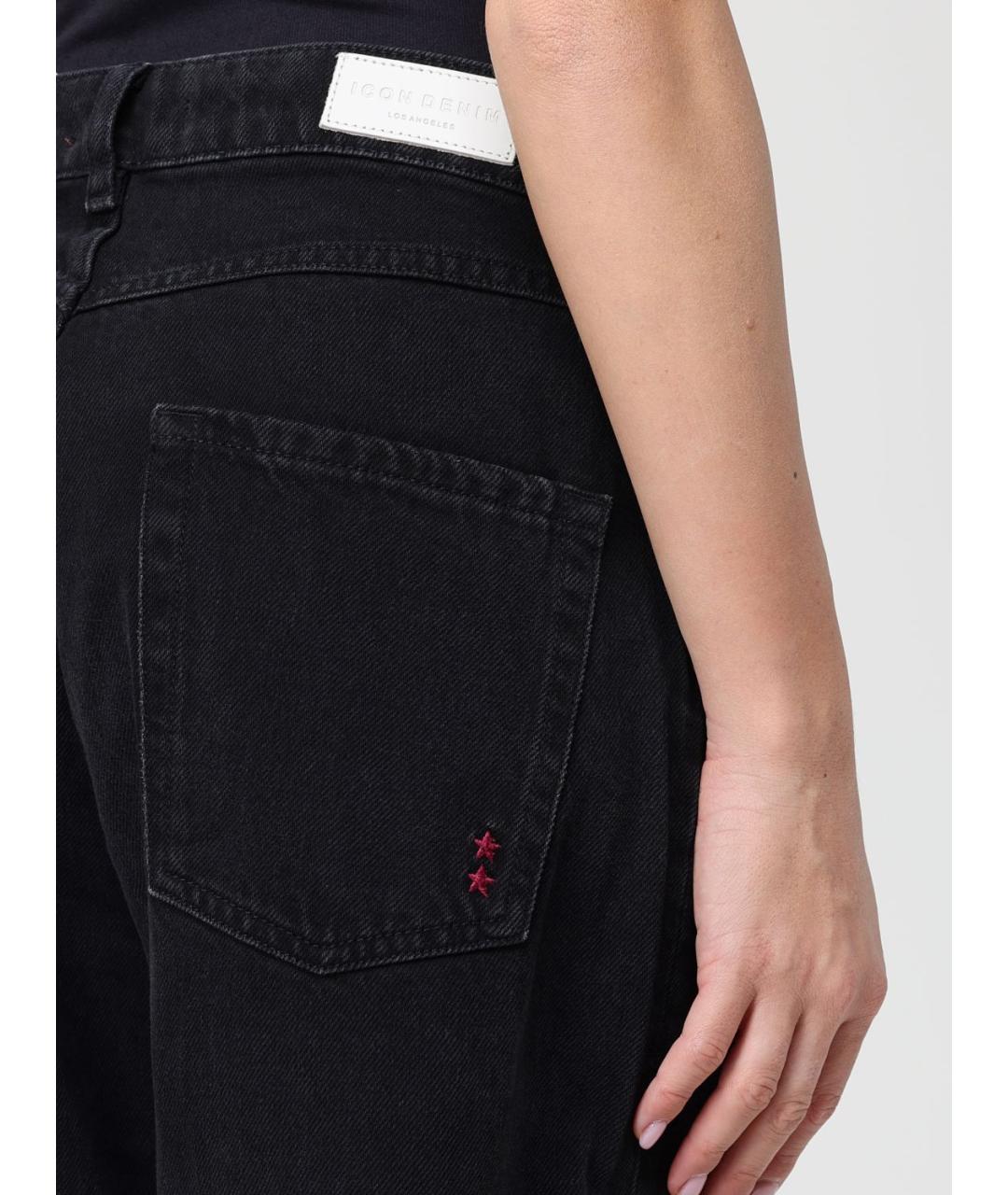 ICON DENIM Черные хлопковые прямые джинсы, фото 3