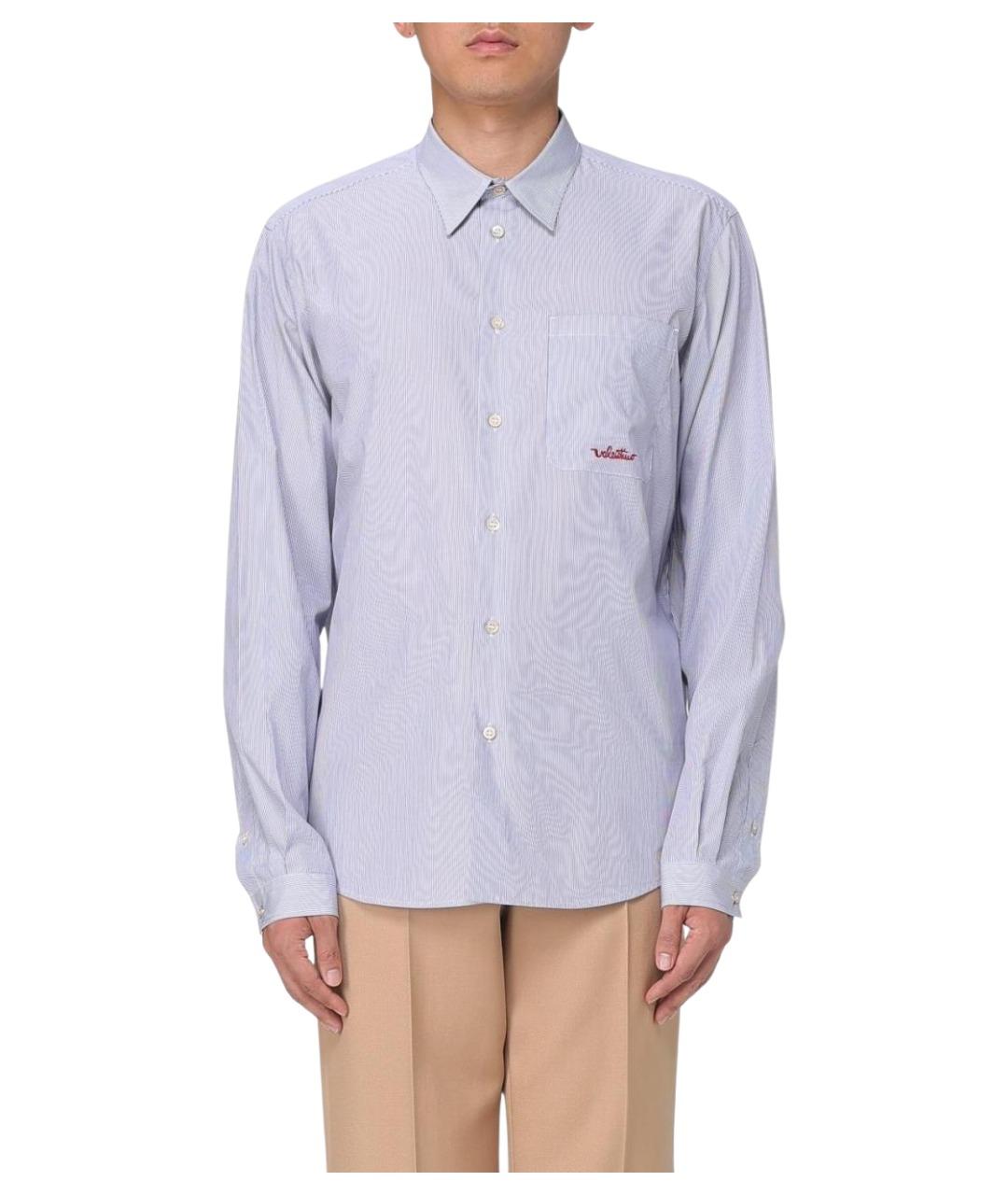 VALENTINO Голубая хлопковая кэжуал рубашка, фото 1