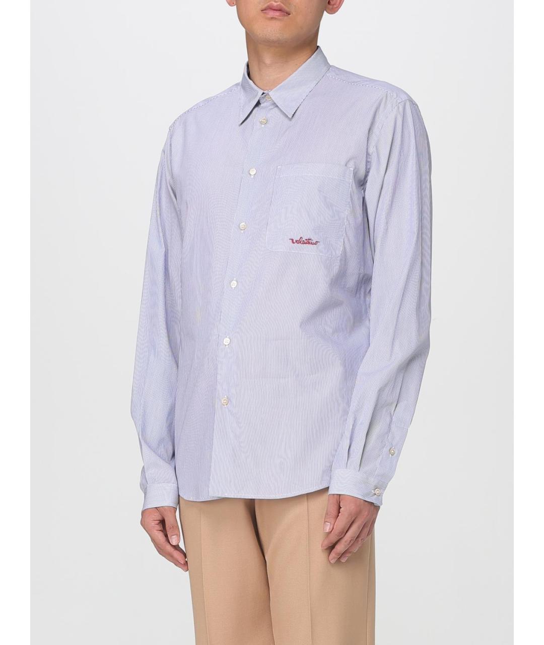 VALENTINO Голубая хлопковая кэжуал рубашка, фото 4