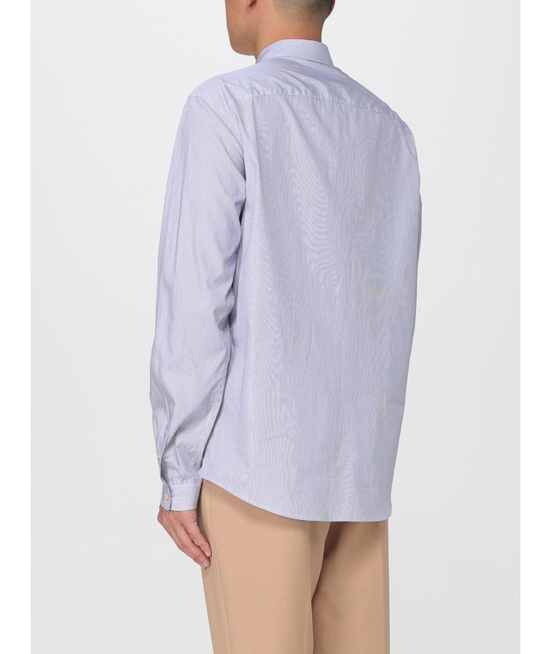 VALENTINO Голубая хлопковая кэжуал рубашка, фото 3