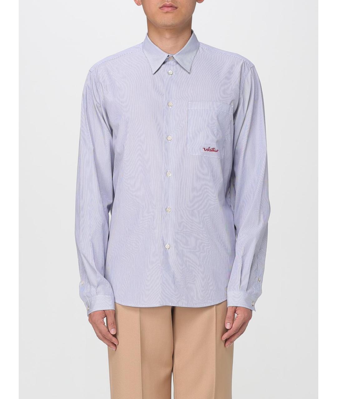 VALENTINO Голубая хлопковая кэжуал рубашка, фото 6