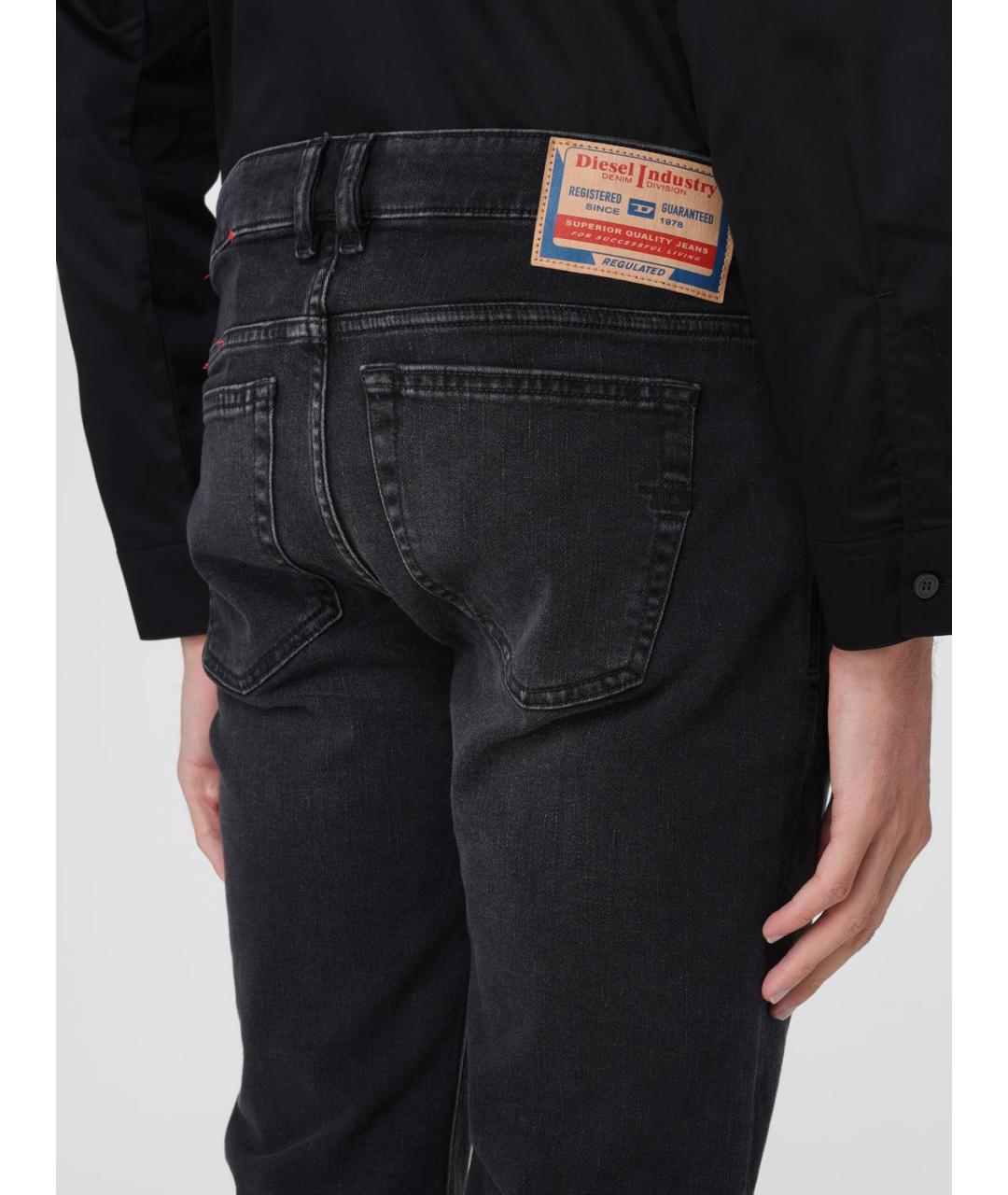 DIESEL Черные хлопко-эластановые джинсы скинни, фото 4