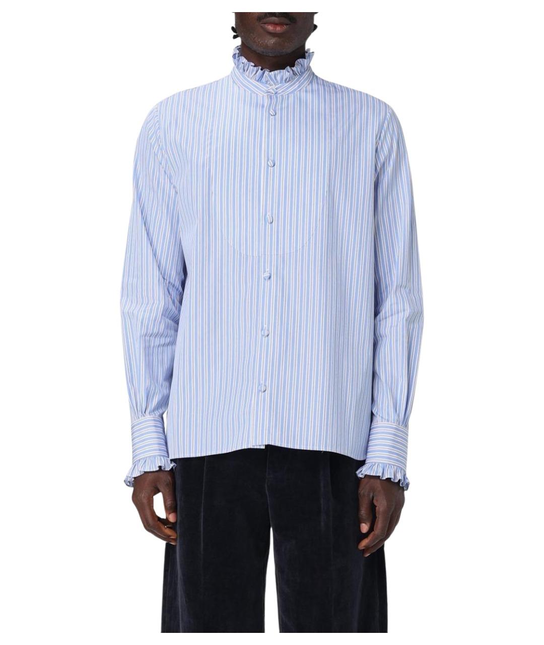 VALENTINO Голубая хлопковая кэжуал рубашка, фото 1