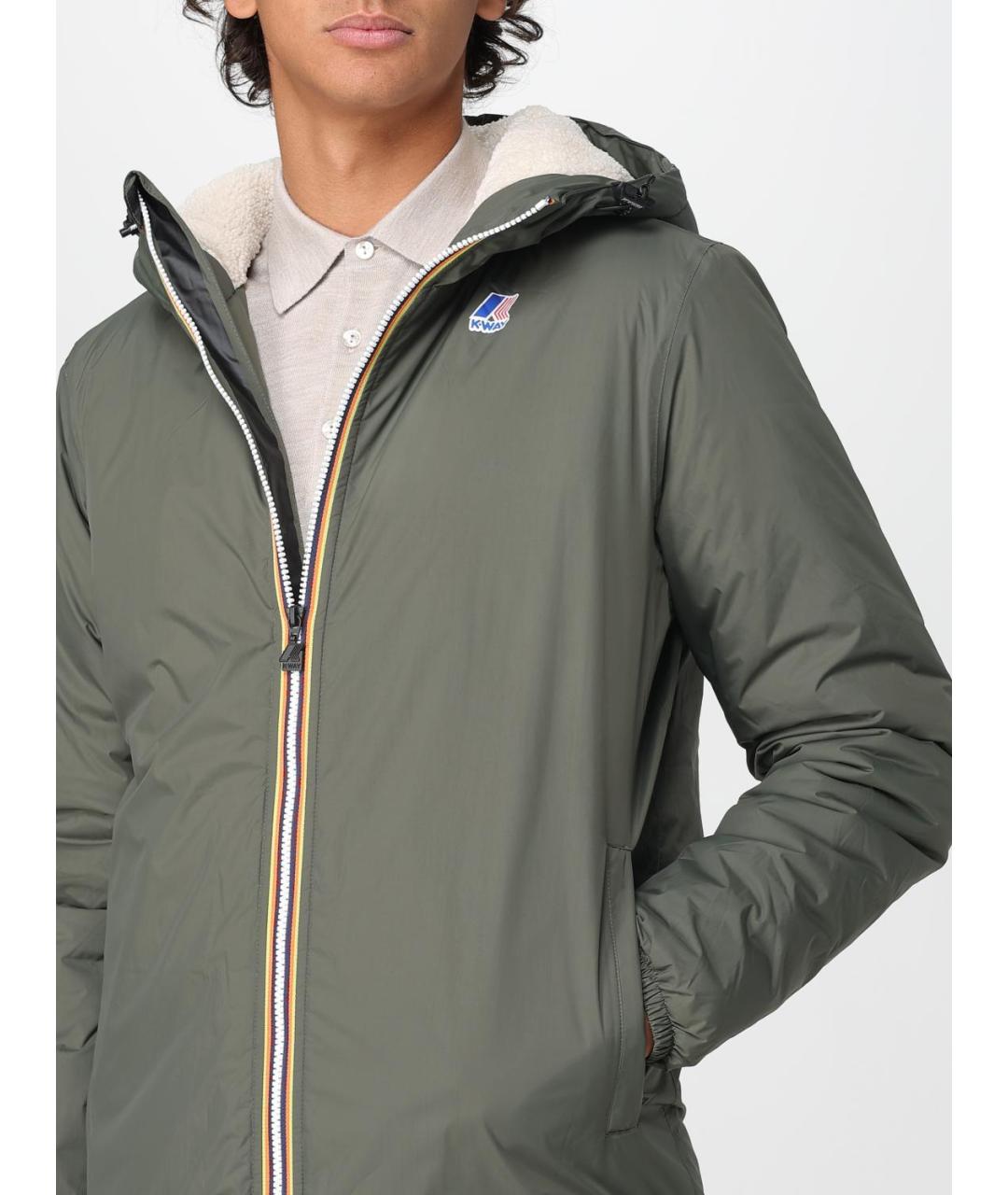 K-WAY Хаки полиамидовая куртка, фото 5