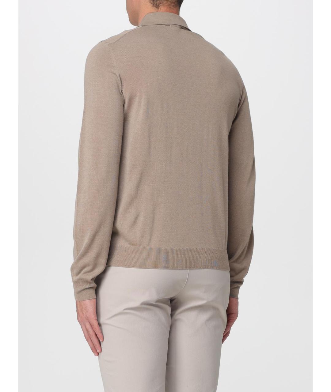 K-WAY Серое хлопко-шерстяное поло с длинным рукавом, фото 2