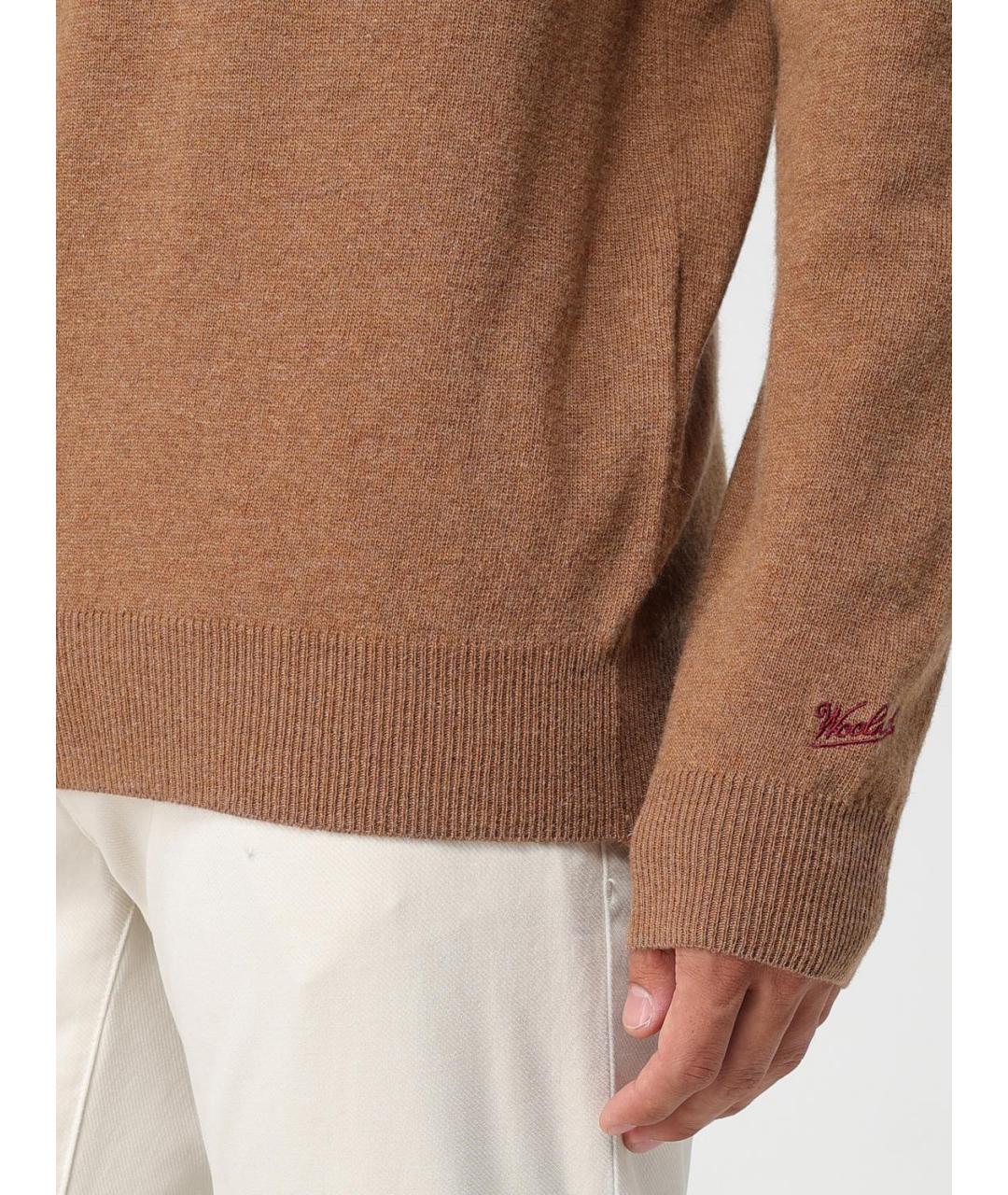 WOOLRICH Бежевый шерстяной джемпер / свитер, фото 3