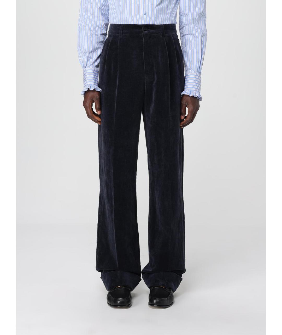VALENTINO Темно-синие хлопковые повседневные брюки, фото 6